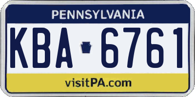 PA license plate KBA6761