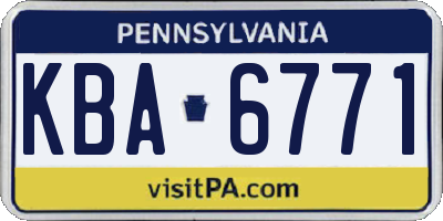 PA license plate KBA6771