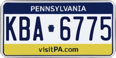 PA license plate KBA6775