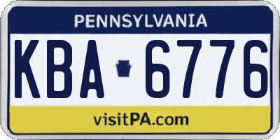 PA license plate KBA6776