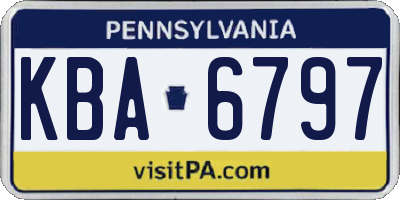 PA license plate KBA6797