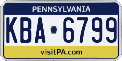 PA license plate KBA6799