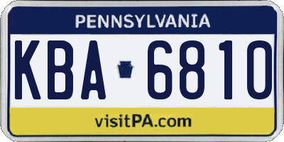 PA license plate KBA6810