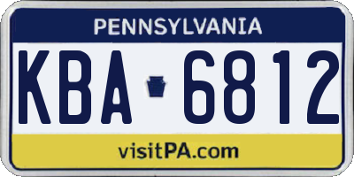 PA license plate KBA6812