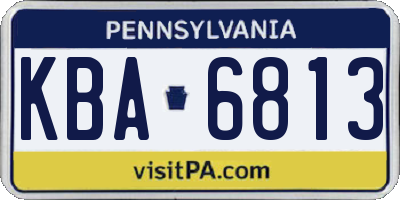 PA license plate KBA6813