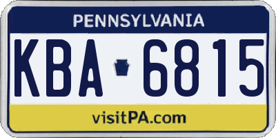 PA license plate KBA6815