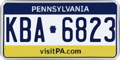 PA license plate KBA6823