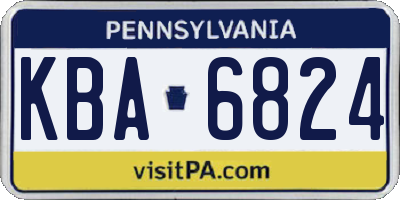 PA license plate KBA6824
