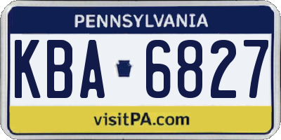 PA license plate KBA6827