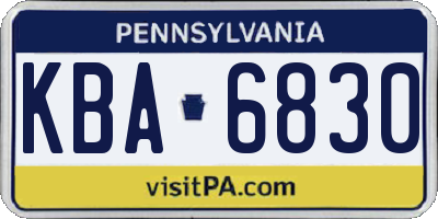 PA license plate KBA6830