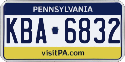 PA license plate KBA6832