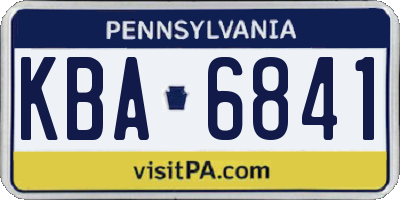 PA license plate KBA6841