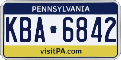 PA license plate KBA6842
