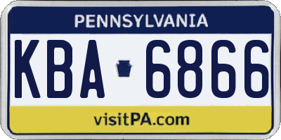 PA license plate KBA6866