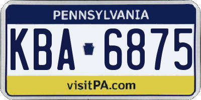 PA license plate KBA6875