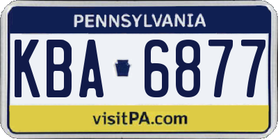PA license plate KBA6877