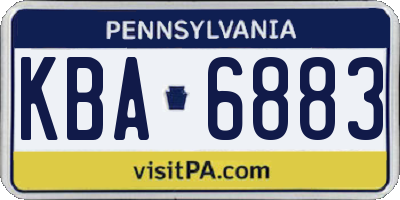 PA license plate KBA6883