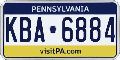 PA license plate KBA6884