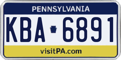 PA license plate KBA6891