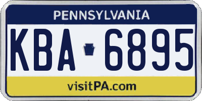 PA license plate KBA6895