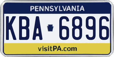 PA license plate KBA6896