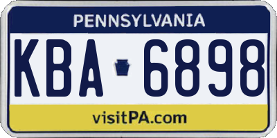 PA license plate KBA6898