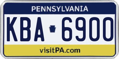 PA license plate KBA6900