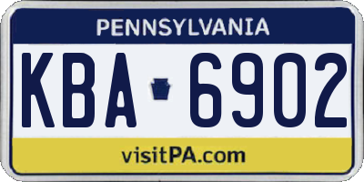 PA license plate KBA6902