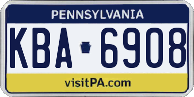 PA license plate KBA6908