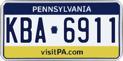 PA license plate KBA6911
