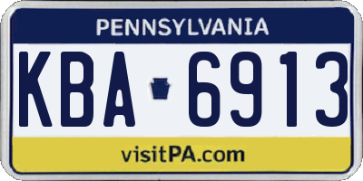 PA license plate KBA6913