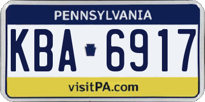 PA license plate KBA6917