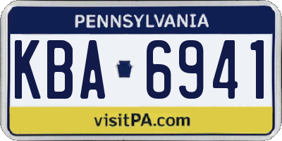 PA license plate KBA6941