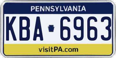 PA license plate KBA6963