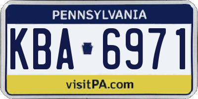 PA license plate KBA6971