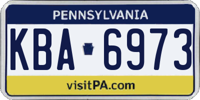 PA license plate KBA6973