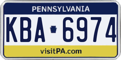 PA license plate KBA6974