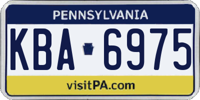 PA license plate KBA6975