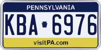 PA license plate KBA6976