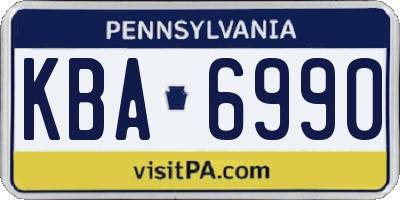 PA license plate KBA6990