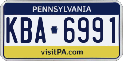 PA license plate KBA6991
