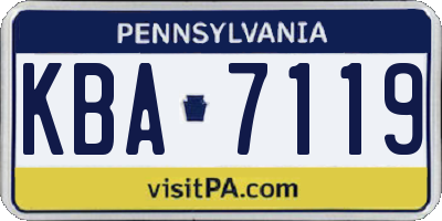 PA license plate KBA7119