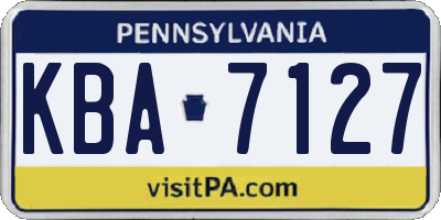 PA license plate KBA7127