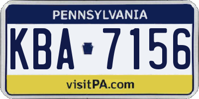 PA license plate KBA7156