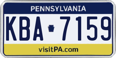 PA license plate KBA7159