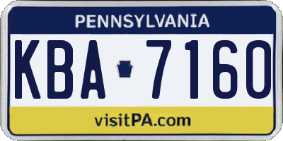PA license plate KBA7160