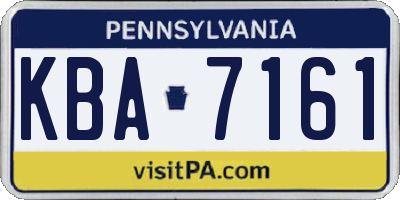 PA license plate KBA7161