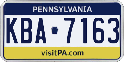 PA license plate KBA7163