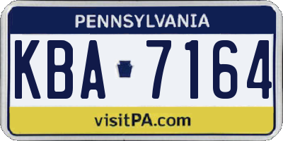 PA license plate KBA7164