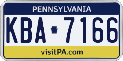PA license plate KBA7166